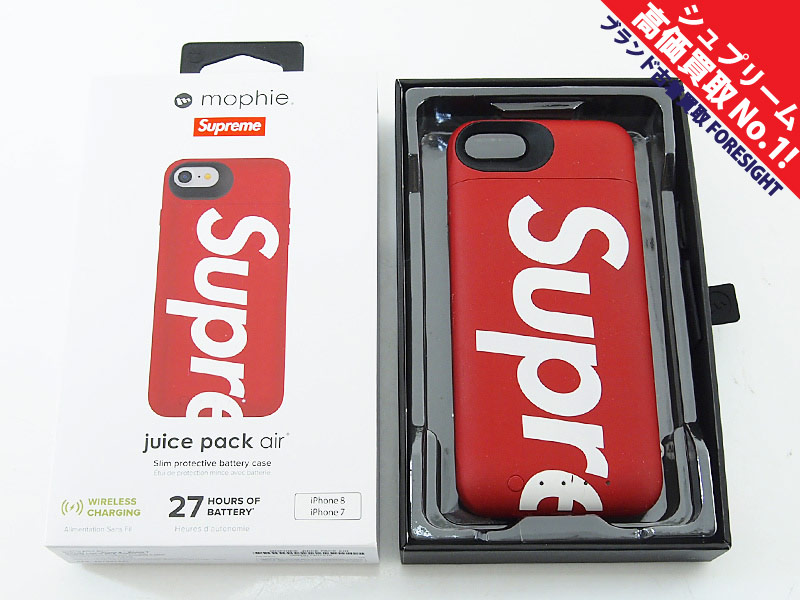 supreme iPhone 8 juice pack air 赤スマホアクセサリー - iPhoneケース