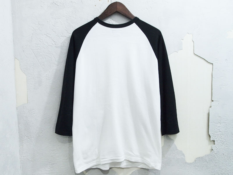 TENDERLOIN ラグランTシャツ ベースボールTシャツ 七分丈 L 白 黒 七分袖tシャツ 7分袖tシャツ ラグラン tシャツ メンズ 無地 ロンt