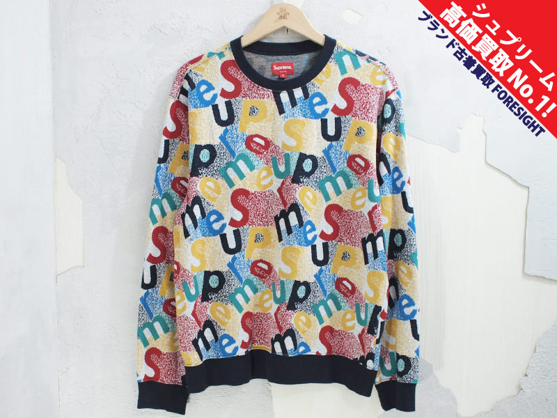 極美品 Supreme シュプリーム scatter text crewneck ショップ 極美品