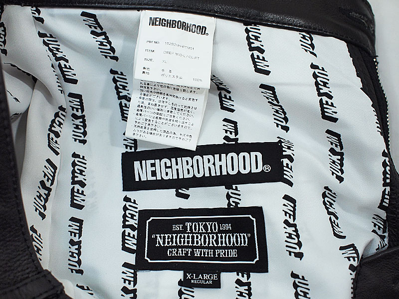 NEIGHBORHOOD 'DEEP MID-L / CL-PT'牛革 レザー パンツ ディープミッド